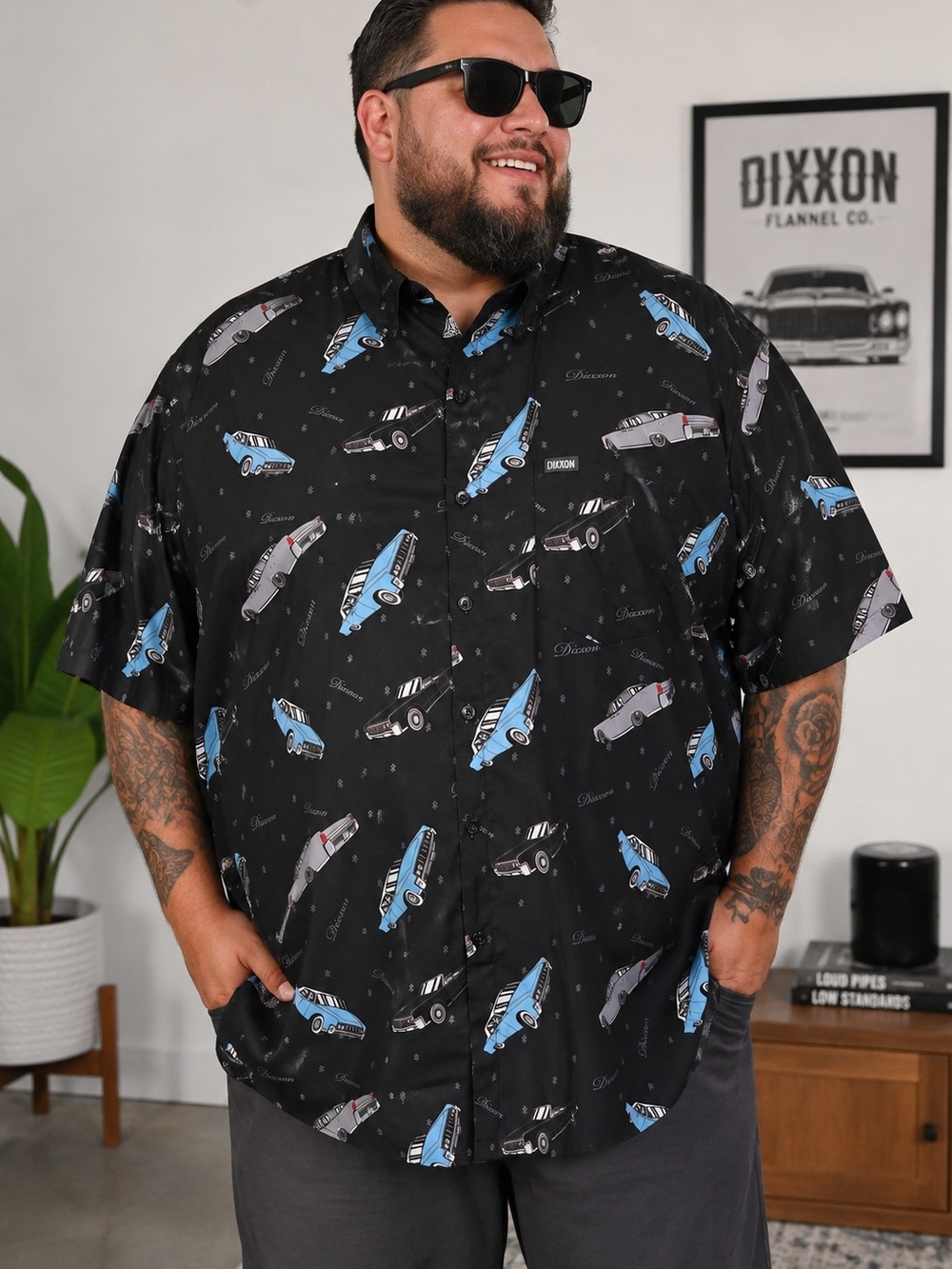 Dixxon The Slab Short Sleeve Party Shirt Men’s 4XL Lowrider Car Print